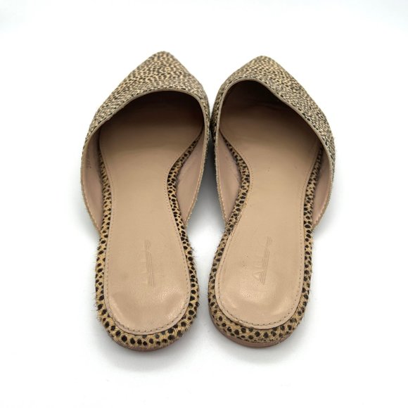 Parisian Slip On Mule in Spotty Calf Hair Pointed Toe Flat Leopard Cheetah Print - Picture 8 of 12